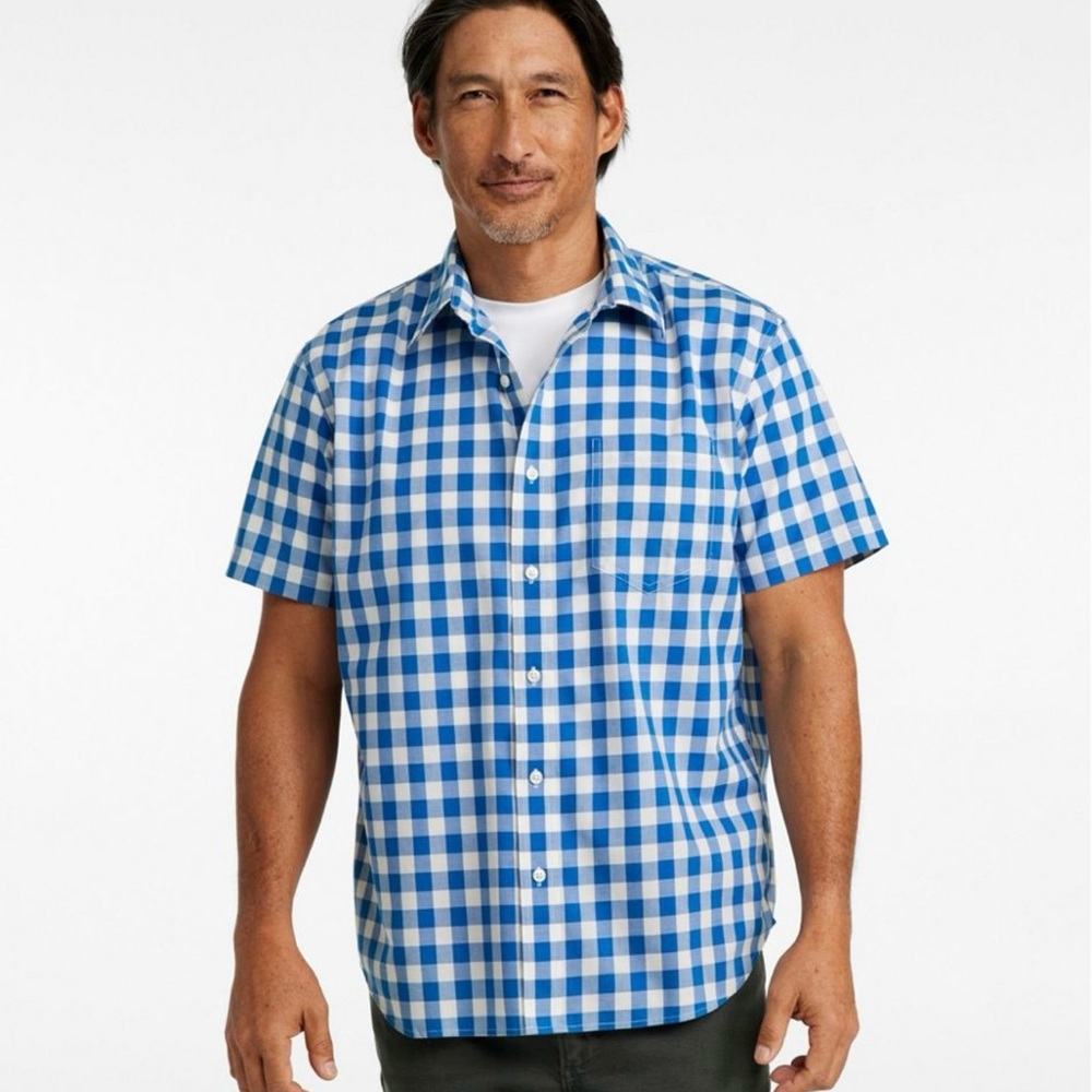 Saks Fifth Avenue Blue and White Checkered Shirt